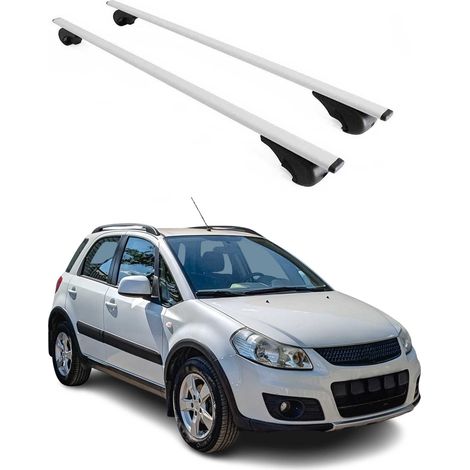 OMAC Dachträger Querträger für Suzuki SX4 I 2006-2013 – Abschließbar – Max. 75 kg – 2 Stangen Stahl Silber (1/5)