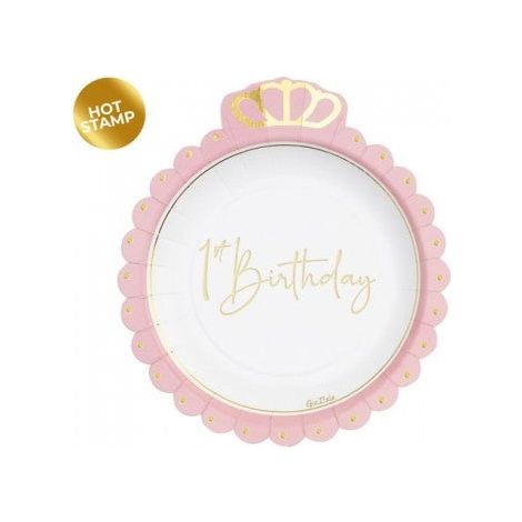Givi Piatti in carta corona (8 pz) - Birthday Girl 20 cm