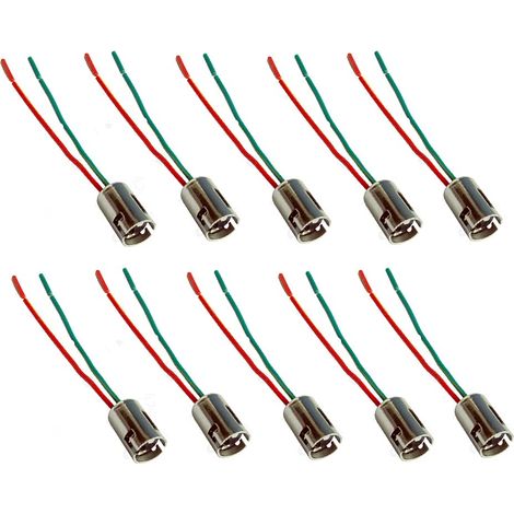 Lot de 10 douilles B15 B15D / BA15D 1 FIL ADAPTATEUR DE Douille pour ampoule LAMPE SOCLE CONNECTEUR AMpoule pour bateau 12V 24V (1/4)
