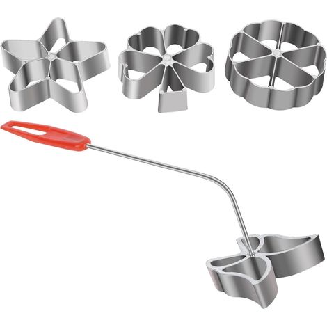 JSSEVN - 4-Piece Set, Home Made Swedish Rosette Waffle Iron Set with 4 Waffle Molds with Interchangeable Heads for Rosettes (1/5)