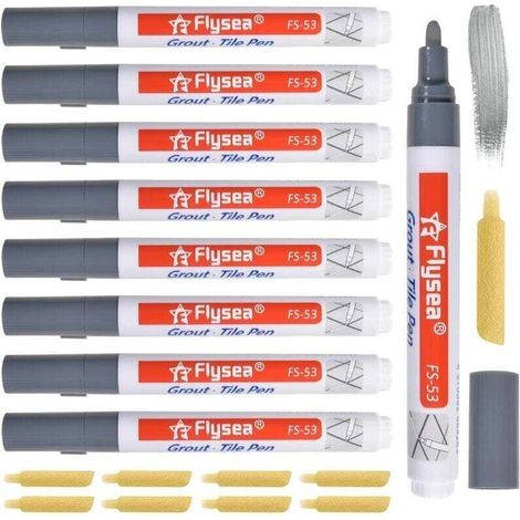 Enowelir Stylo Réparation Joints Carrelage 8 Pièces Crayon à Recharge Blanc Pour Salle De Bain Et Cuisine (1/5)