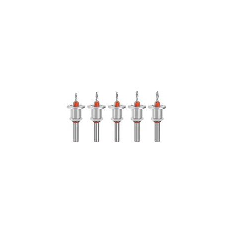 Set di 5 frese regolabili per fresatrice, gambo da 8 mm, quattro taglienti in metallo duro, per macchine per la lavorazione del legno. - Crezuo
