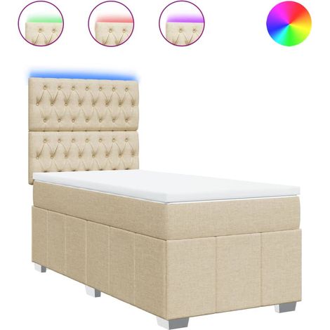 Maison Exclusive - Boxspringbett mit Matratze Creme 90x200 cm Sto