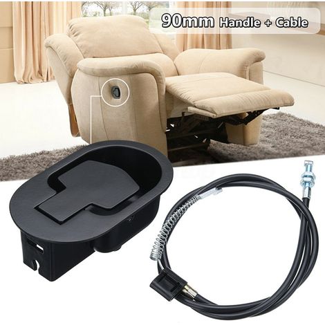 Sesselgriff mit Metallseil, schwarzes ABS, Seillänge 97 cm, Auszugslänge 90 mm, einfacher Austausch – Sofa-Zugseil (1/5)