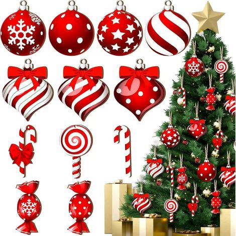 36 Pièces Decoration Noel Sapin en Bois, Decoration Sapin de Noel,Suspension Deco Noel Sapin, Decoration Noel Bois pour Événement Fête (1/5)