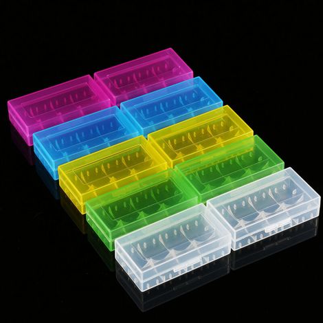 Multifunktionale, transparente Aufbewahrungsbox für 18650/18350-Akkus – 10 Stück – 5 Farben (1/5)