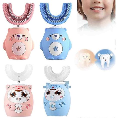 Brosse à dents électrique pour enfants, sans fil, rechargeable, ultrasonique, automatique, pour tout-petits K5 Blu (7-14 ans) (1/4)