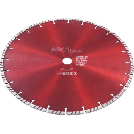vidaXL Disco da Taglio Diamantato con Turbo in Acciaio 350 mm