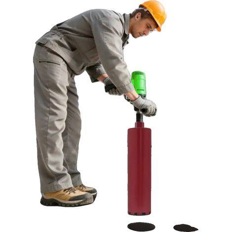Foret à béton, diamètre 112 mm, acier revêtu de diamant, Rouge (1/2)