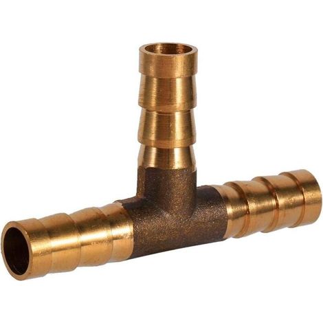 Raccord tuyau carburant T 8mm Jonction tuyau Laiton, pour gaz/air comprimé Mechaniciens, industriels (1/4)