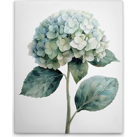 Leinwandbild Hortensie Blau M1-No.51823 - Kunstdruck auf Leinwand in Grün Weiß - Wandbild 40 x 50 cm (1/5)