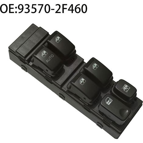 Part number 93570-2F460 is suitable for the window regulator switch of the front left door on Kia Cerato vehicles manufactured between 2003 and 2009. (1/4)