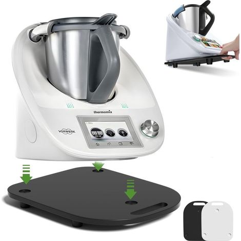 Matte acrylic sliding board for Thermomix TM6 TM5: Slider for easy movement, accessory for Thermomix kitchen machines, quick movement (Black) (1/5)