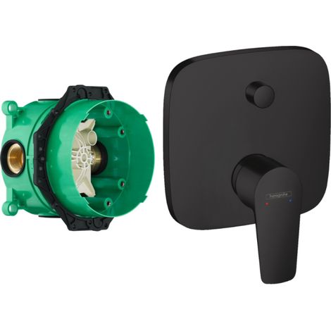 HANSGROHE Talis E frontal para mezclador empotrado para baño-ducha Negro mate con cuerpo empotrado