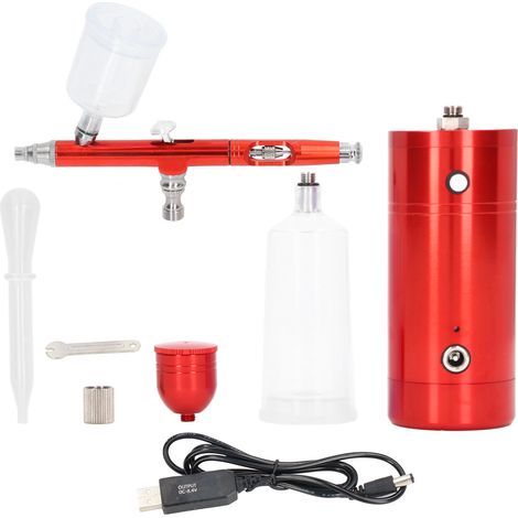 Pistolet aérographe rechargeable sans fil mini pinceau pulvérisateur portable pour tatouage, maquette, peinture, décoration de gâteaux (1/5)