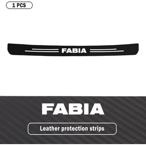 (1 pièce pour Fabia) Autocollants de protection de seuil de porte de coffre arrière en fibre de carbone pour Skoda Vrs,Fabia,Kamiq,Karoq,Kodiaq,Rapid,Octavia,Scala et Superb (1/3)