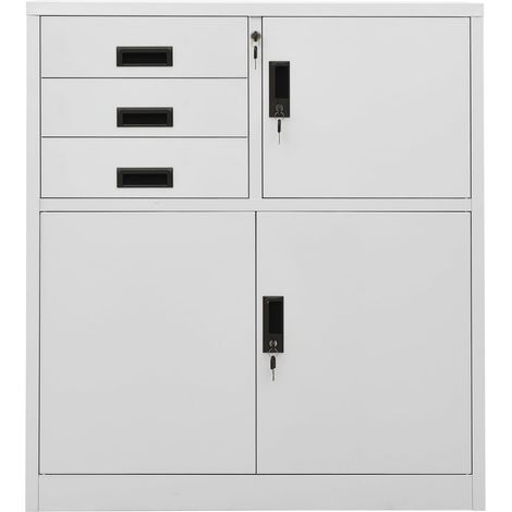 Maison Exclusive - Armadio per Ufficio Grigio Chiaro 90x40x102 cm in Acciaio