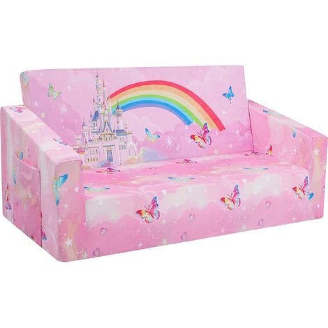 Canapé Enfants 2 Places, Canapé-Lit Fauteuil Enfant Princesse (1/5)