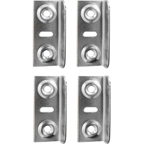 4 x 35 x 14 mm aufschraubbare Eckschließbleche aus vernickeltem Stahl für Schlösser, Türriegel, Möbelriegel und Nockenschlösser.