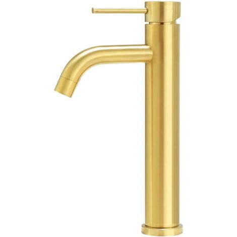 Robinet de lavabo de salle de bain moderne, mitigeur de lavabo, robinet de toilette haut à poignée unique et trou unique (doré) (1/3)