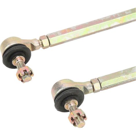 Deux biellettes de direction M10 de 10 mm avec rotules en alliage d'acier forgé, compatibles avec les mini motos à quatre roues, les VTT et les karts de 110 cm3, 125 cm3, 150 cm3 et 200 cm3 (F54). (1/5)