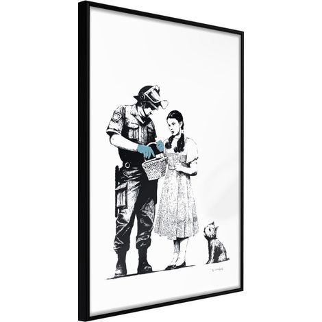 Affiche Murale Encadrée "Banksy Stop and Search " 40 x 60 cm Noir