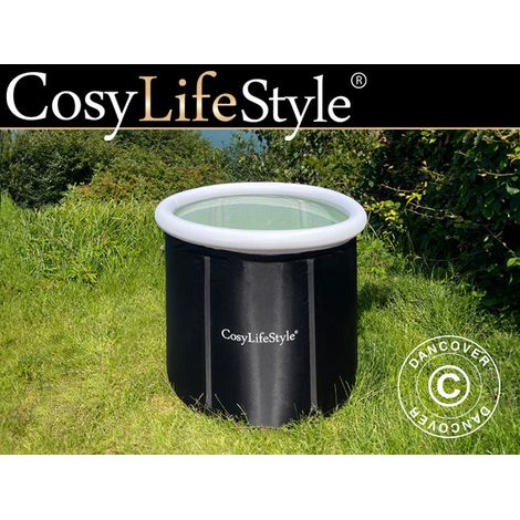 Eisbadewanne, Ø80x75cm, 300L, Schwarz/Weiß - Dancover