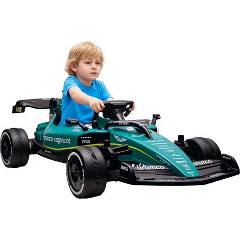 AIYAPLAY 12V Aston Martin Licensed Electric Go Kart w/ 4 Suspension Wheels (1/5)