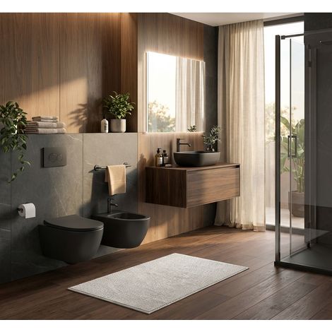WC sospeso rimlex Sento - Colore: Nero opaco