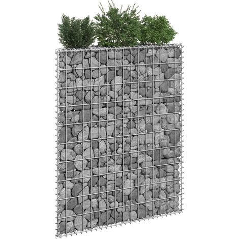 Lit surélevé à gabion en trapèze Acier galvanisé 80x20x100 cm (1/5)