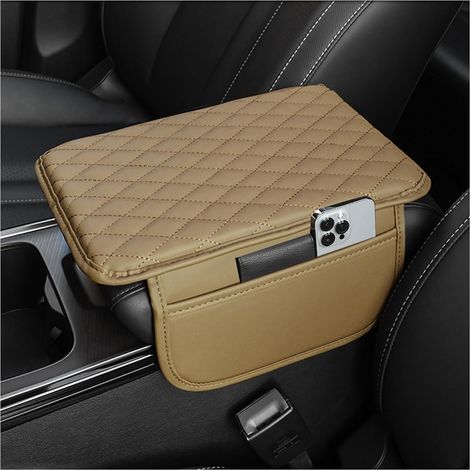 Funda protectora para el reposabrazos de la consola central del coche (bolsa de almacenamiento) - color caqui (1/5)