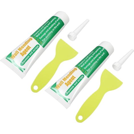 Kit de réparation murale (2 ensembles) : pâte auto-adhésive et grattoir réutilisable pour réparer (1/5)