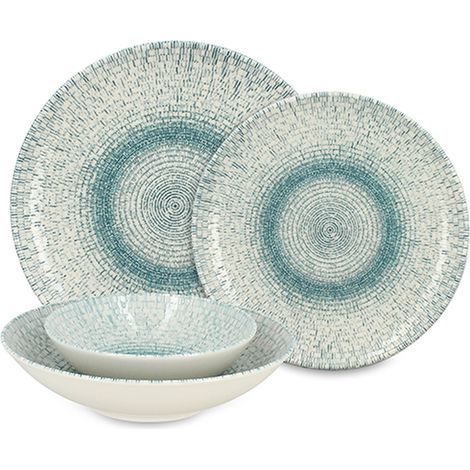Service de table 48 pièces en porcelaine, AQUA (1/3)