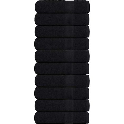 Serviettes de douche FROGN, lot de 10. Noires, 70 x 140 cm, 360 g/m².
