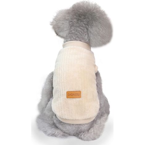 Vêtement en Polaire Douce pour Chien Pull Sans Manches Chaud pour Chiot Chat Automne Hiver DADAGOU (1/5)