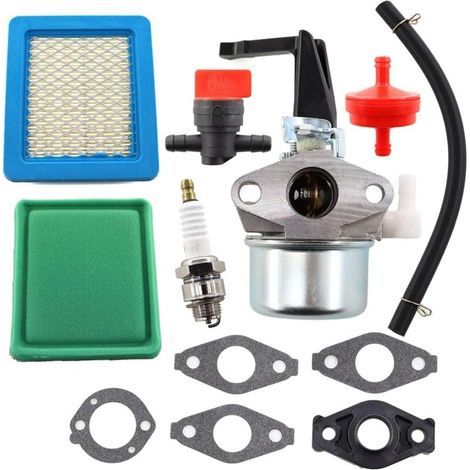 Carburateur pour moteur Briggs & Stratton 696065 697422 110412 110402 215369 – Joint de filtre à carburant inclus – Bougie d'allumage fournie (1/5)