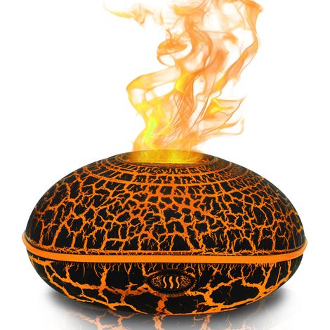 Diffuseurs D'huiles Essentielles 200 ML, Diffuseurs D'huiles avec Effet Flamme, Humidificateur Ultrasonique pour avec 7 Couleurs