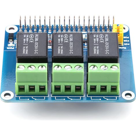 Carte d'extension relais 3 canaux pour Raspberry Pi A+/B+/2B/3B/3B+ (1/5)