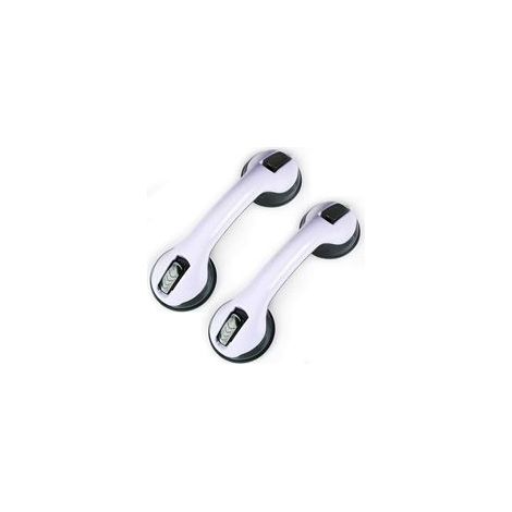 Juego de 2 asas de ducha con ventosa, asa de bañera de plástico (no requiere perforación), para baños, niños y personas con discapacidad. (1/5)
