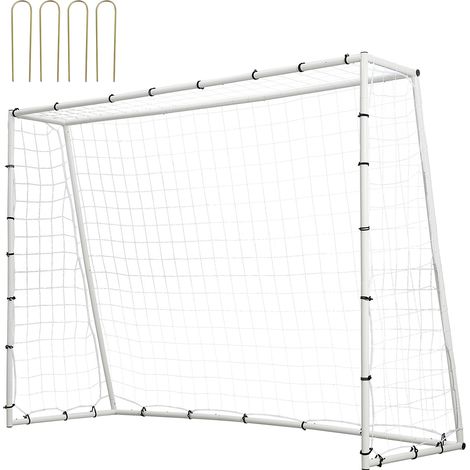 VEVOR Portería de Fútbol 242x92x184 cm Red Reboteadora de Fútbol Equipo Deportivo de Tubo de Hierro con Bolsa Portátil para Entrenamiento en Solitario, Entrenamiento en Equipo, Pases, Voleibol