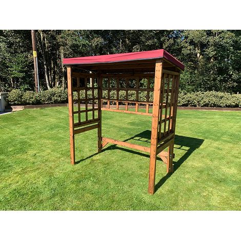 Regular Universal Shelter - Redwood - L92 x W172 x H194 cm - Burgundy Roof Cover Included - Fully Assembled