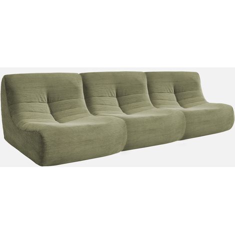 Sofá envasado al vacío modular de pana, 3 plazas (1/5)