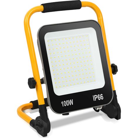 Randaco LED Baustrahler 100W Kaltweiß Arbeitsleuchte Bauscheinwerfer Austellenlampe LED Fluter Floodlight