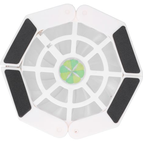 Support d'ordinateur portable pliable avec grand ventilateur lumineux USB, refroidisseur pour PC portable DRS08 (Blanc) (1/5)