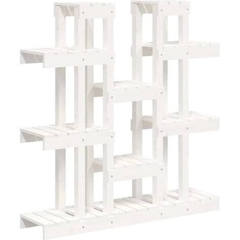 Support à plantes élégant jardin salon 104,5 x 25 x 109,5 cm en bois de pin blanc (1/5)