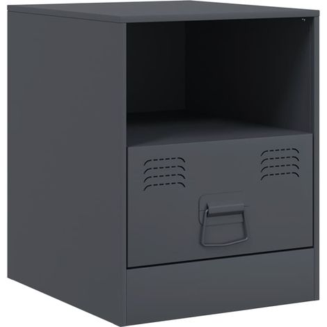 Maison Exclusive - Nachttisch Anthrazit 34,5x39x44 cm Stahl