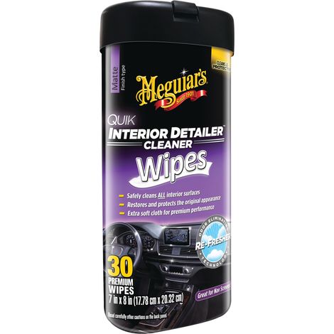 Meguiar’s® Lingettes dépoussiérantes intérieur, 7 inch x 8 inch (17.78 cm x 20.32 cm), 30/Emballage (1/5)