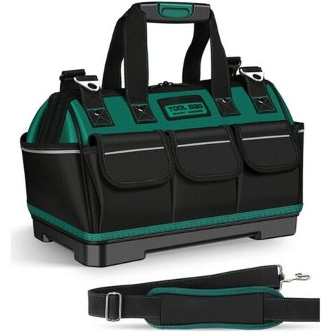 Nouveau sac à outils d'électricien avec bandes réfléchissantes, tissu Oxford résistant à l'usure, sac à main de rangement étanche avec plusieurs poches, kit de rangement d'outils de maintenance (1/4)