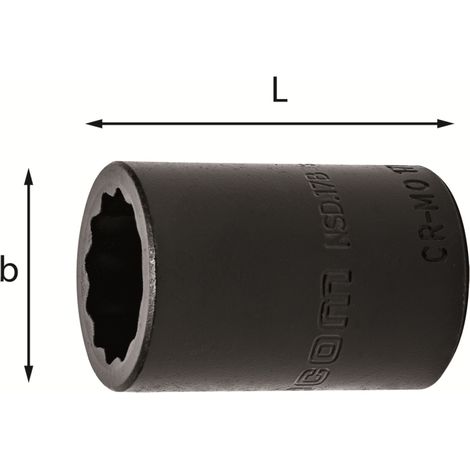 CHIAVE A BUSSOLA MACCHINA CON BOCCA POLIGONALE 235 1/2 MN 30 MM