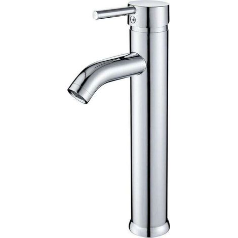 Robinet de salle de bain mitigeur de lavabo, mitigeur de lavabo de salle de bain réglable chaud et froid, mitigeur de lavabo haut moderne, mitigeur de lavabo en laiton massif, chromé, mitigeur de lava (1/4)